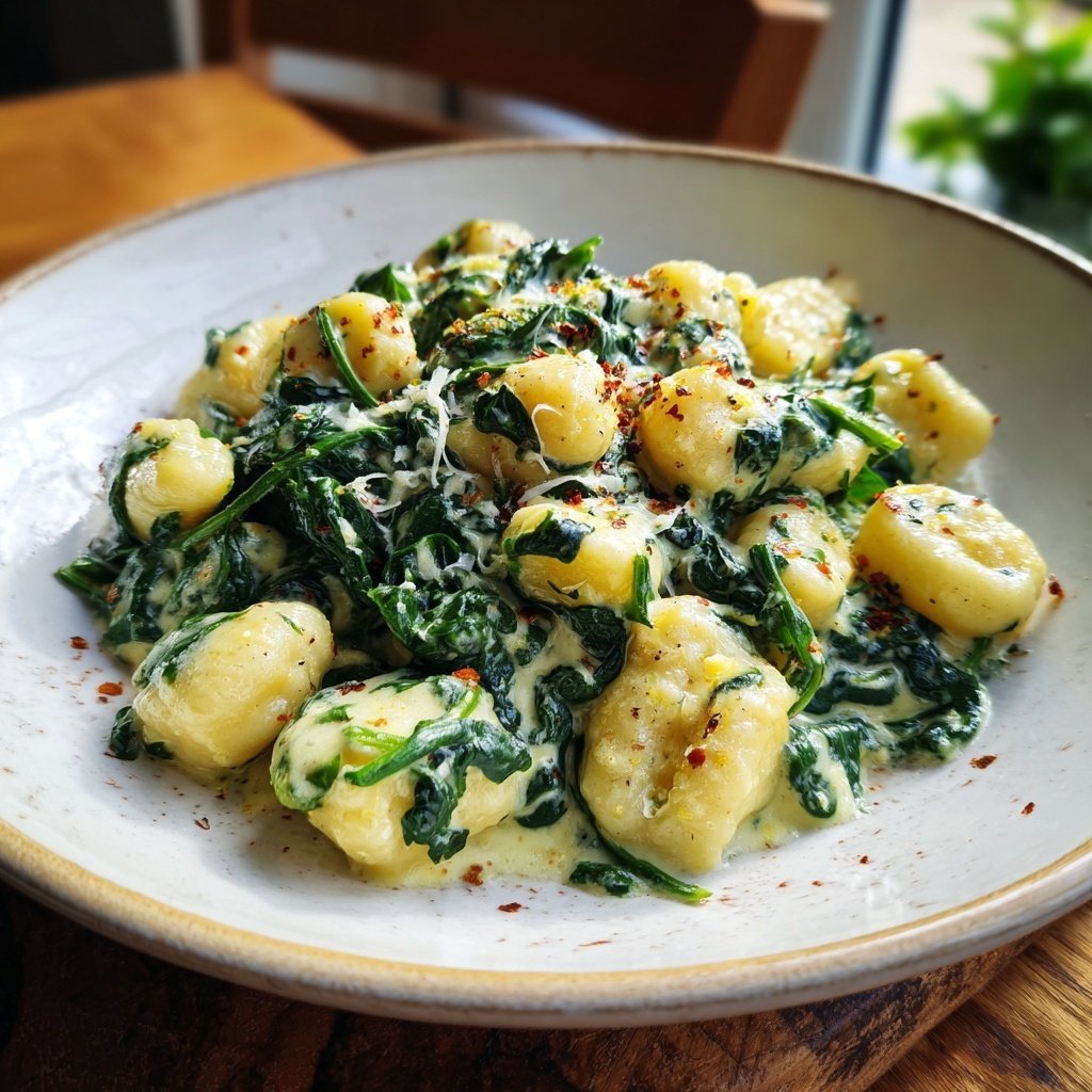 Gnocchi mit Spinat und Zitronensahne