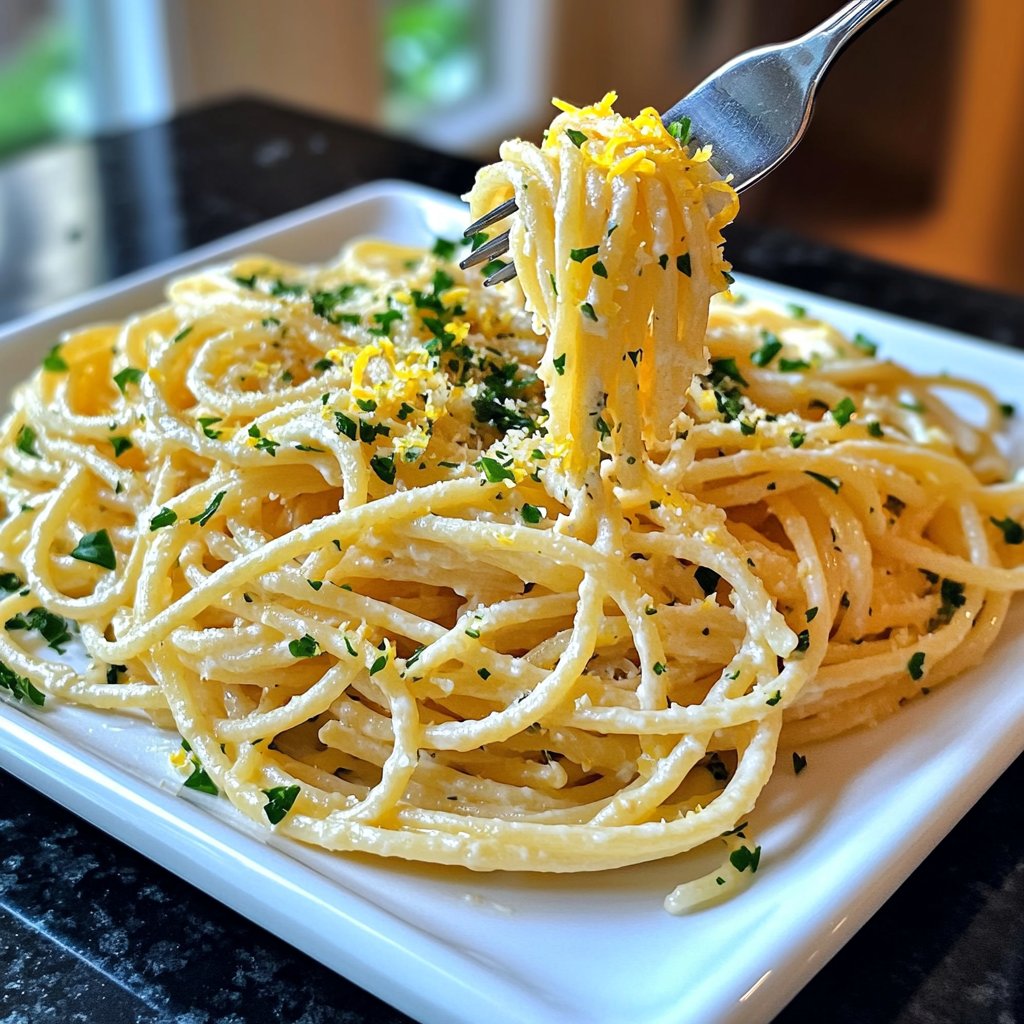 Spaghetti mit Zitronen-Knoblauch-Öl
