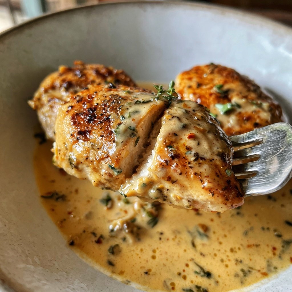 Hähnchenbrust in leichter Sahnesauce