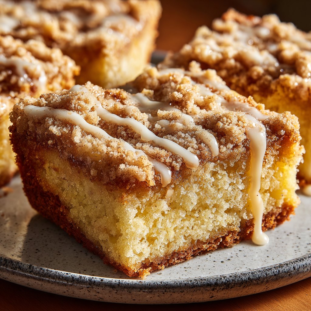 Kuchen mit Streuseln und Vanille
