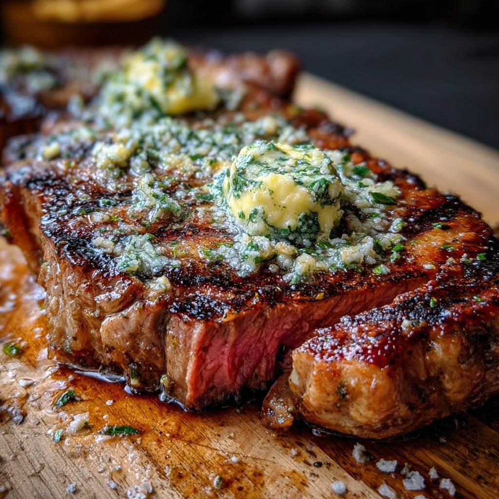 Gegrilltes Rumpsteak Mit Knoblauchbutter