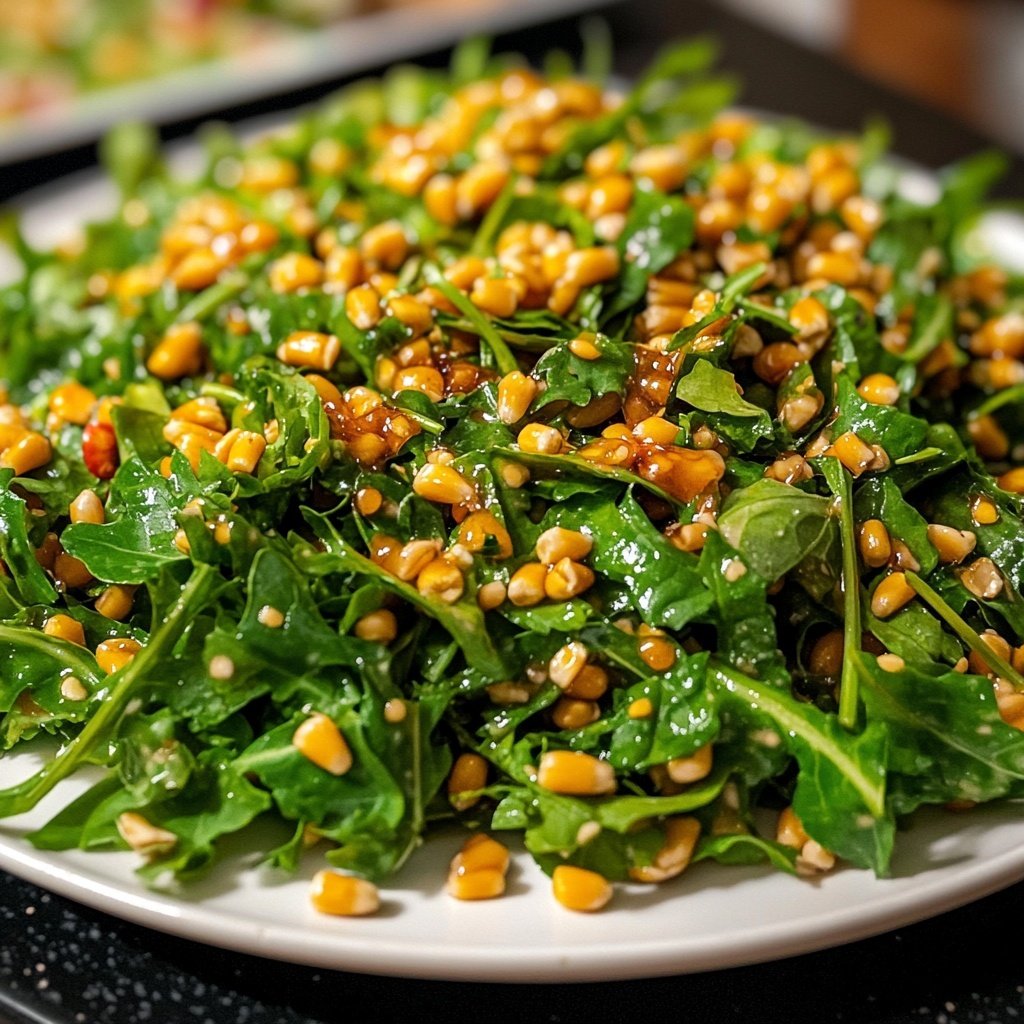 Chinakohl-Salat mit Mais und Honig-Senf-Dressing