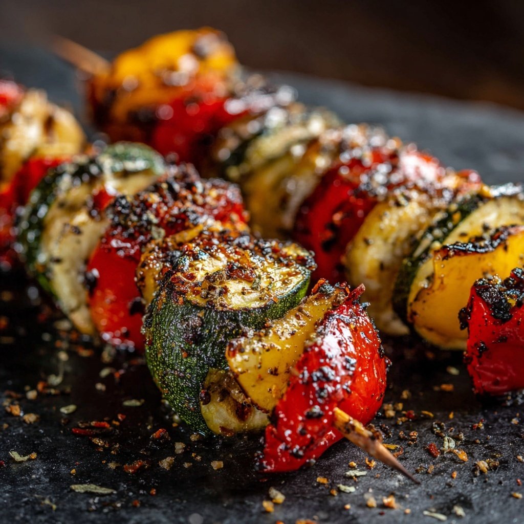 Grillgemüse Spieße Mit Paprika Und Zucchini