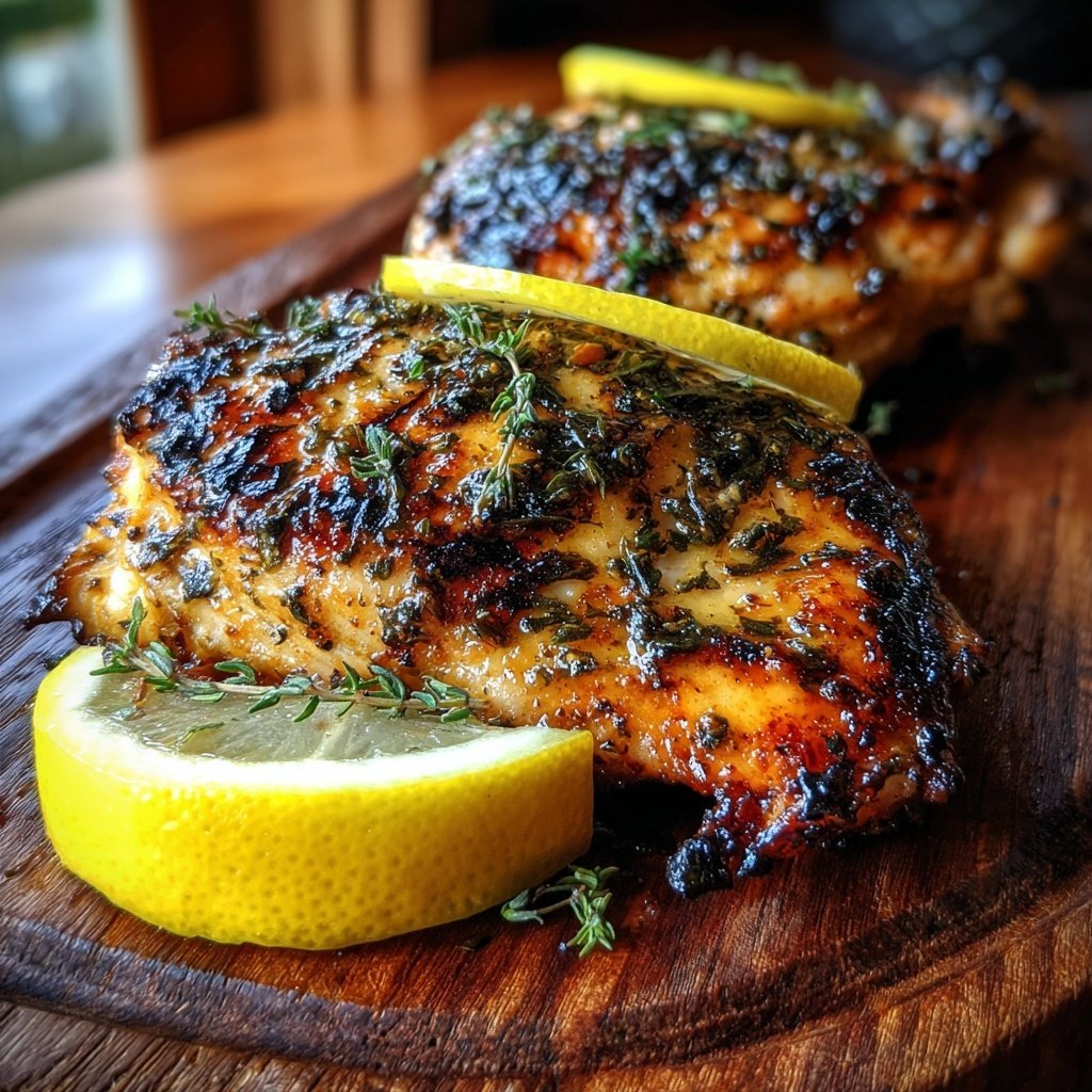 Gegrilltes Zitronen Thymian Hähnchen
