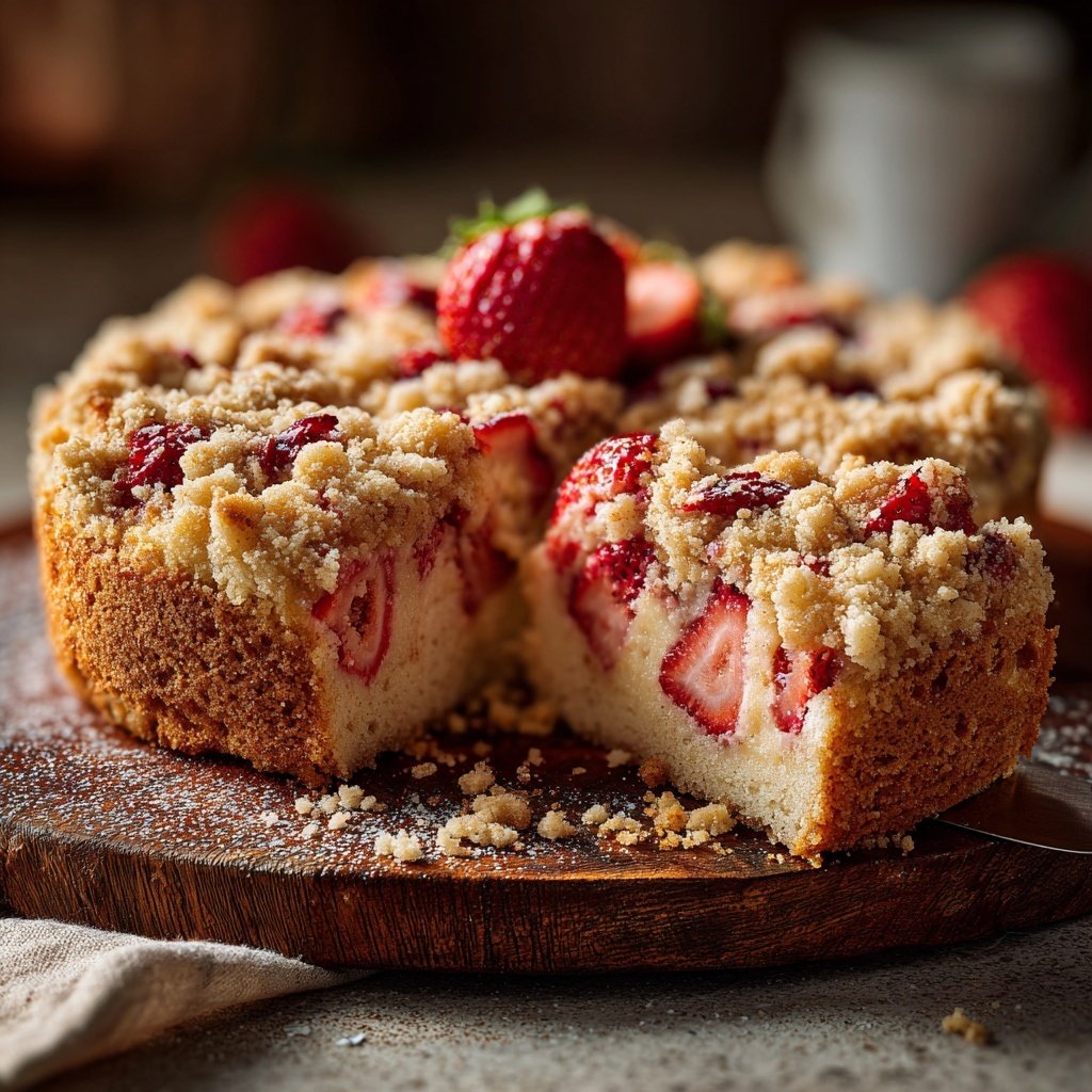 Erdbeer Vanille Blechkuchen Mit Streuseln