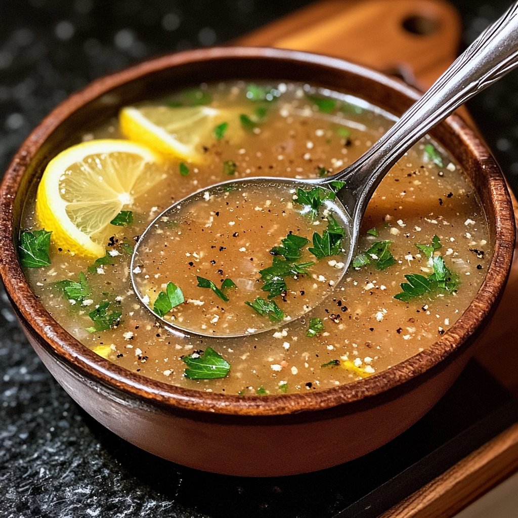 Linsensuppe mit Zitrone